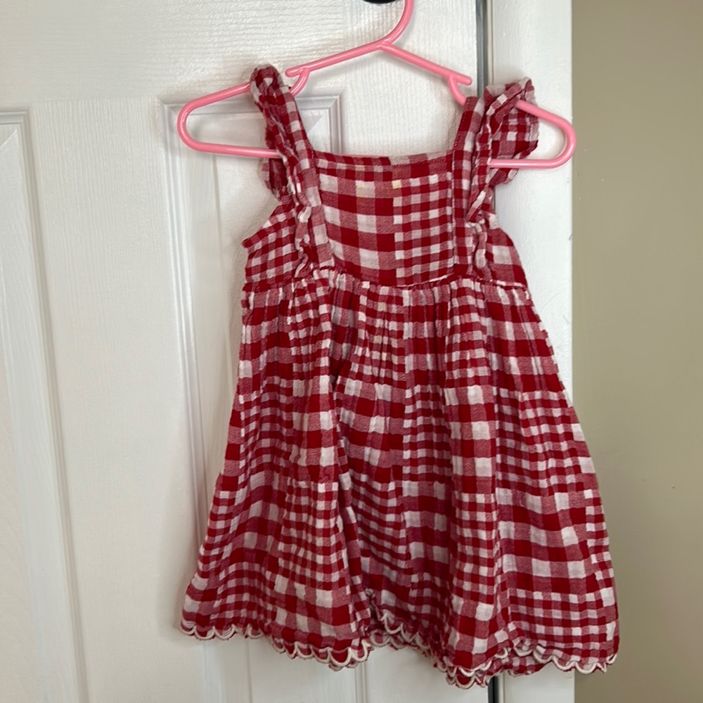 Red & white checkered dress - 2T